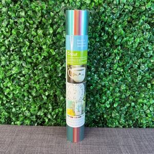 Cricut 5 Sheets 12X12 Adhesive Foil MatteTeal ,Coral, Pink, Dark Silver & Pink